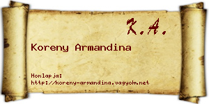 Koreny Armandina névjegykártya